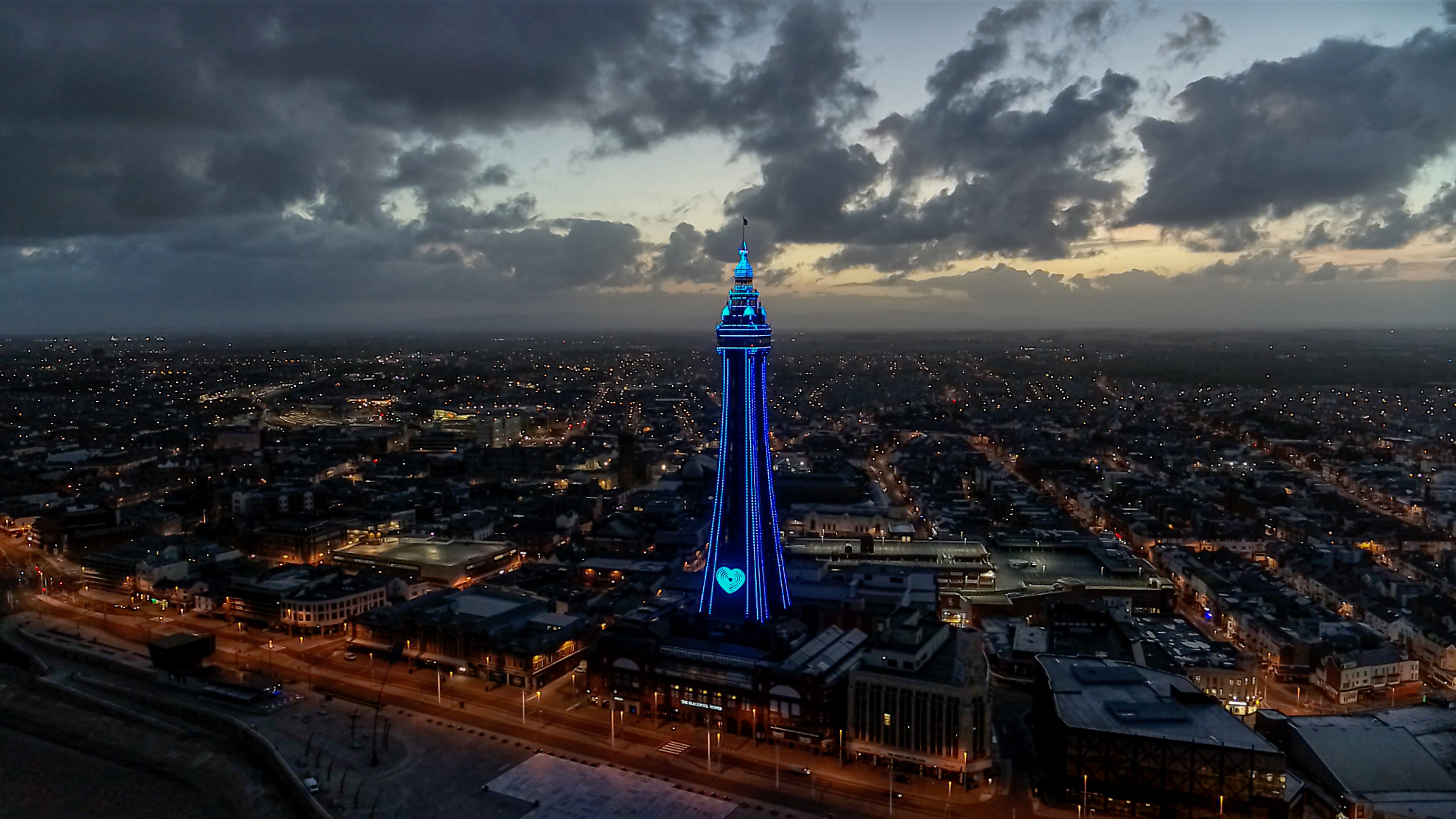 The Blackpool Tower Lit at night
