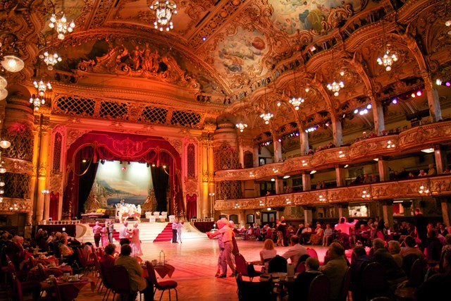 Visitors dancing in the Blackpool Tower Ballroom