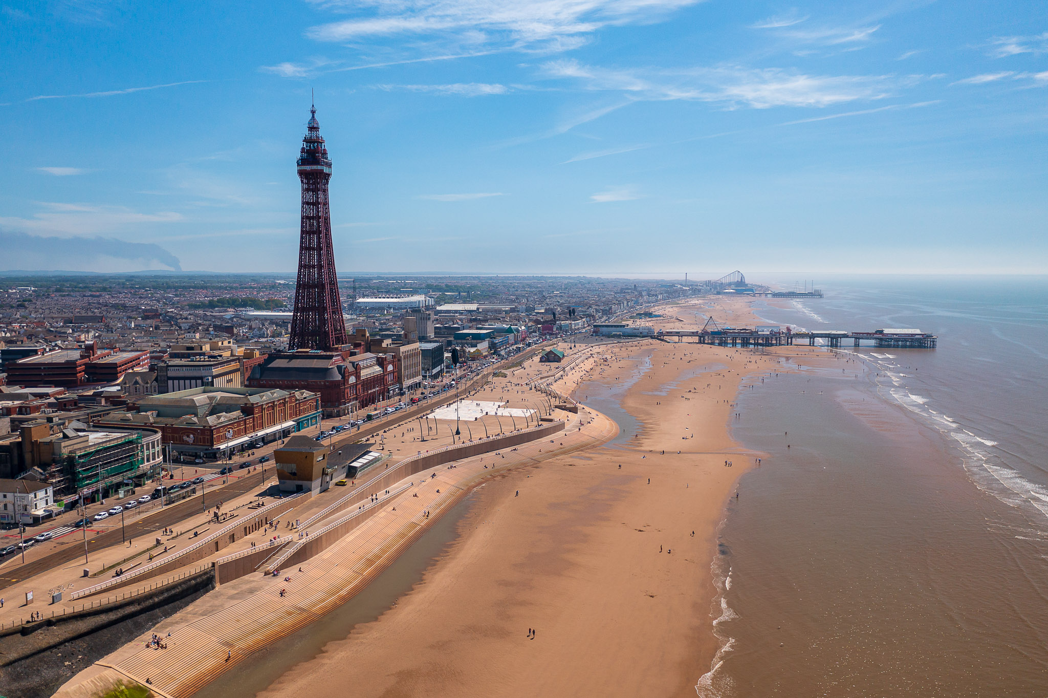Blackpool Tower overlooking the beach