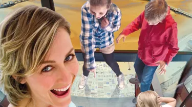 Family at the top of The Blackpool Tower Eye