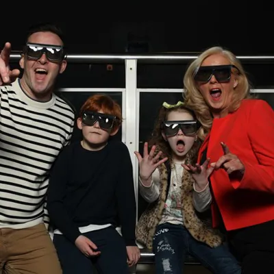 Family at the 4d Cinema at the Blackpool Tower