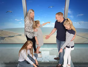Family at the top of the Blackpool Tower Eye