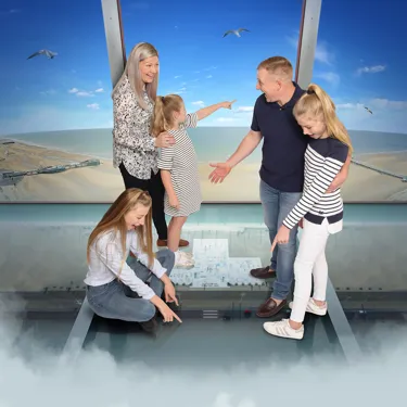 Family at the top of the Blackpool Tower Eye