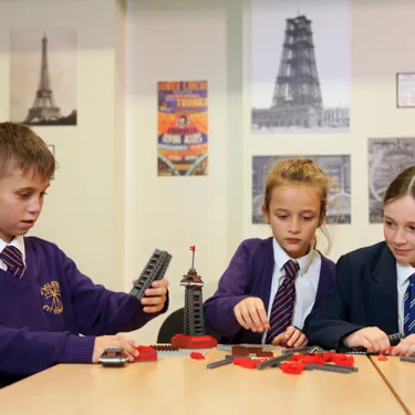 Group of school children at a workshop at the Blackpool Tower