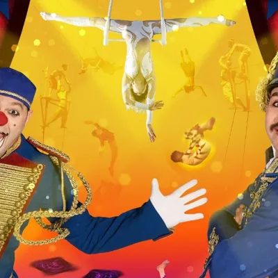 Circus clowns, Mooky and Mr Boo at The Blackpool Tower Circus
